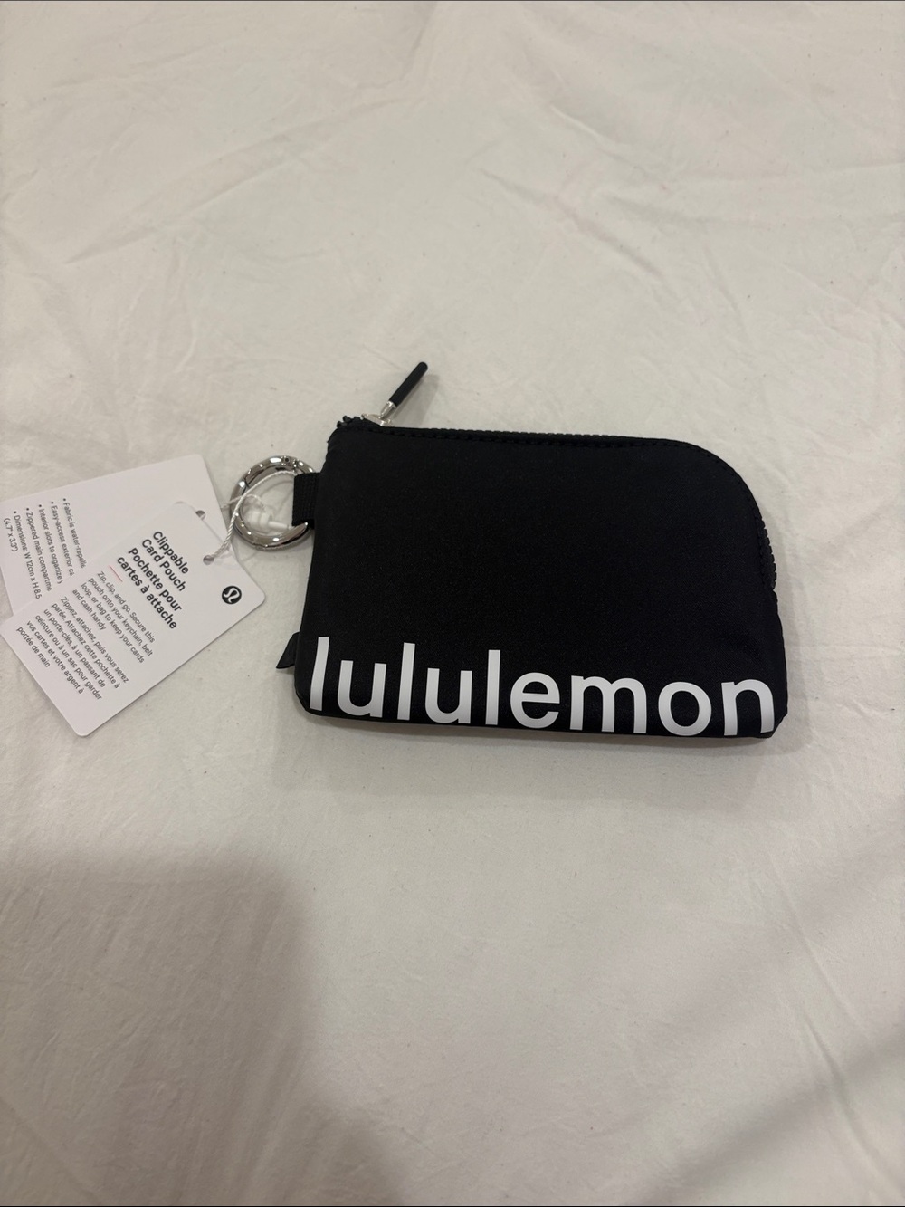 lululemon athletica Black Coin Wallet Pouch with Key Ring